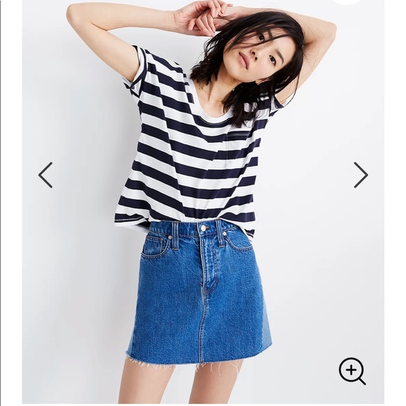 Madewell Rigid Denim A-Line Mini Skirt, size 25 - Picture 2 of 7
